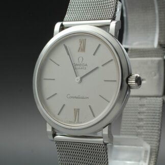 Genuine Belt[N MINT] Vintage OMEGA Constellation 1330 Silver Men's Qz Watch U641