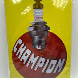 PLAQUE PUBLICITAIRE RÉÉDITION CHAMPION DIMENSIONS 20CM X 30CM