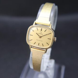 Omega Geneve Watch Ladies Manual Vintage 24mm Gold Square Swiss Made