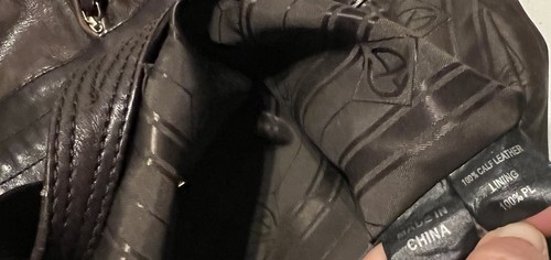 FRANCESCO BIASIA Dark Brown Leather Handbag Satchel Purse 100% Calf Snap Lined – Image 13