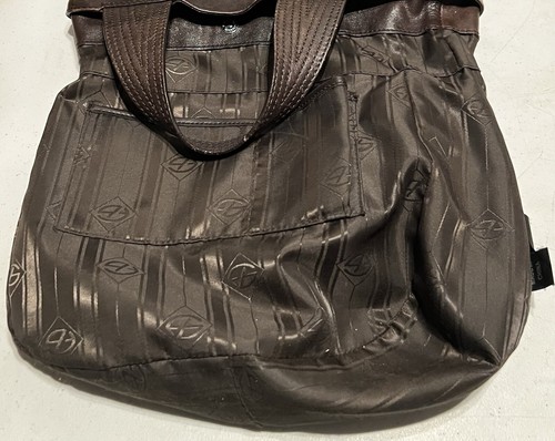 FRANCESCO BIASIA Dark Brown Leather Handbag Satchel Purse 100% Calf Snap Lined – Image 14