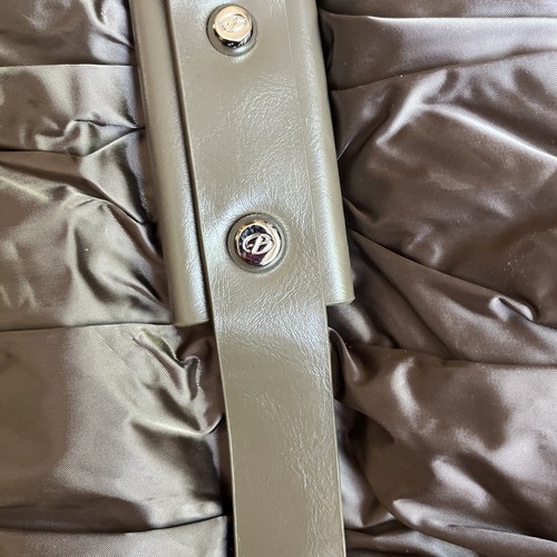 FRANCESCO BIASIA Large Top Handle/Satchel Nylon Leather Trim Zip Bag Brown NWOT – Image 3