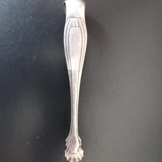 Pince à sucre ancienne en métal argenté de style Art Déco mesurant 13,5 cm