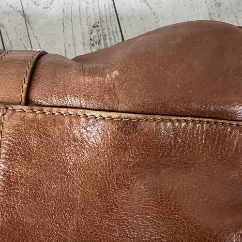 Francesco Biasia Brown Leather Handbag Purse Braided Handle Medium Sized – Image 17