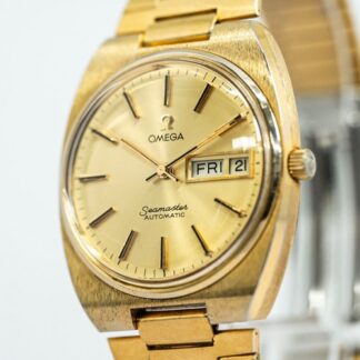 *Exc+5* Vintage OMEGA Seamaster Cal.1020 Automatic Gold Dial Day/Date 35mm Men's