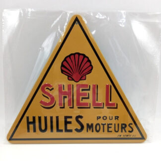 PLAQUE PUBLICITAIRE RÉÉDITION SHELL HUILES MOTEURS DIMENSIONS 20CM X 20 CM