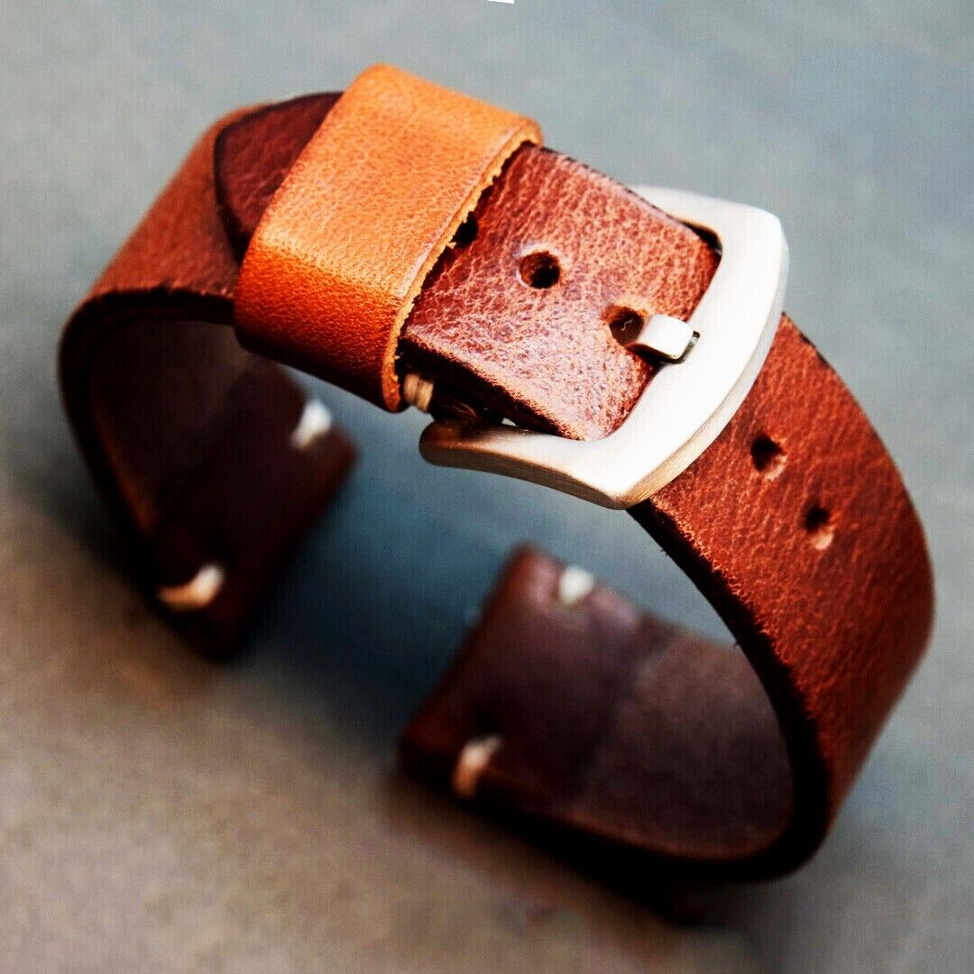 Vintage Bracelet de Montre Strape en cuir, 18-26 mm watch Band tannage végétal