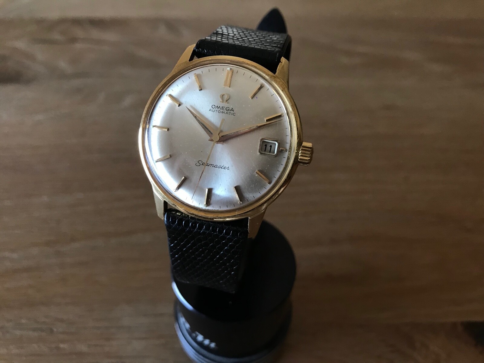 Montre-bracelet Omega Seamaster - cadran argenté vintage suisse - or jaune...